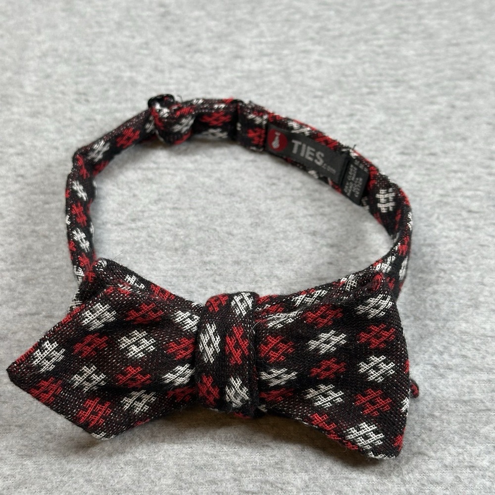 Ties.com Self-Tie Bow Tie‎ Red Black White Pattern Men's Formal Accessory